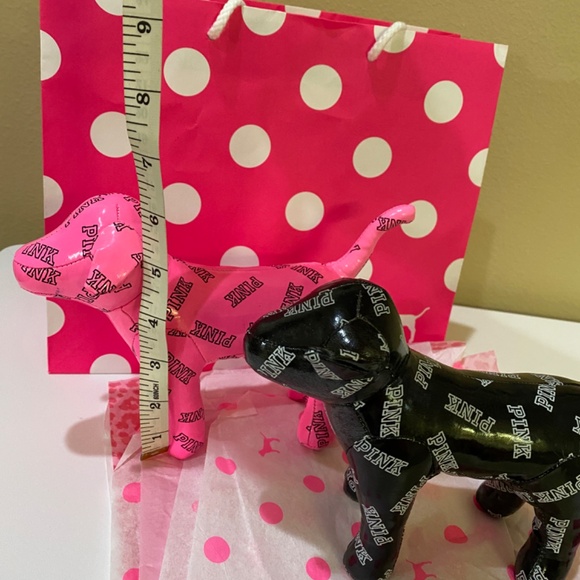 2 Pink and Black pleather dogs stuffed - Picture 2 of 8